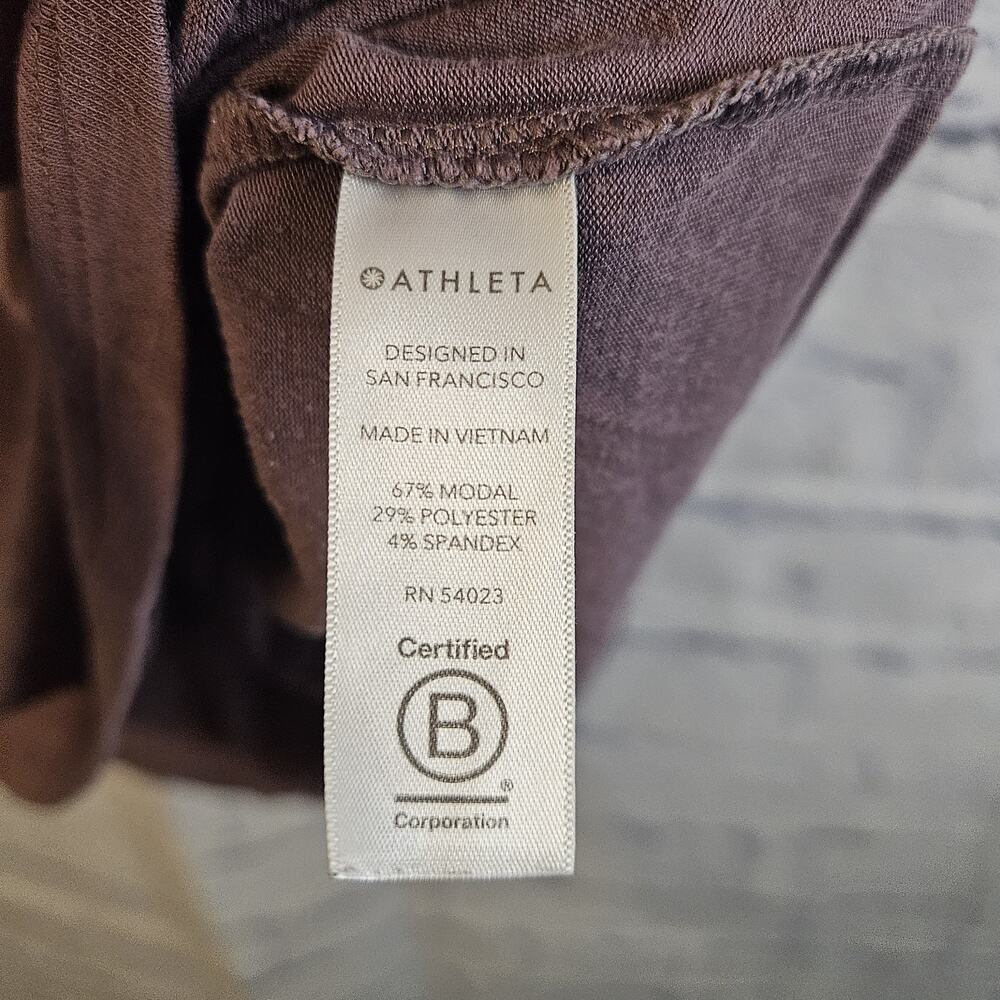 Athleta modal blend cap short sleeve curved hem oversized shirt, XL Purple - Picture 4 of 4